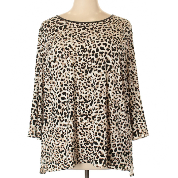 Calvin Klein Leo Animal Print Blouse Size 3X (NWT) - Picture 1 of 3